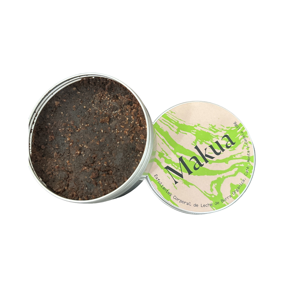 Exfoliante corporal de leche de burra, café, menta y canela 150gr Makua
