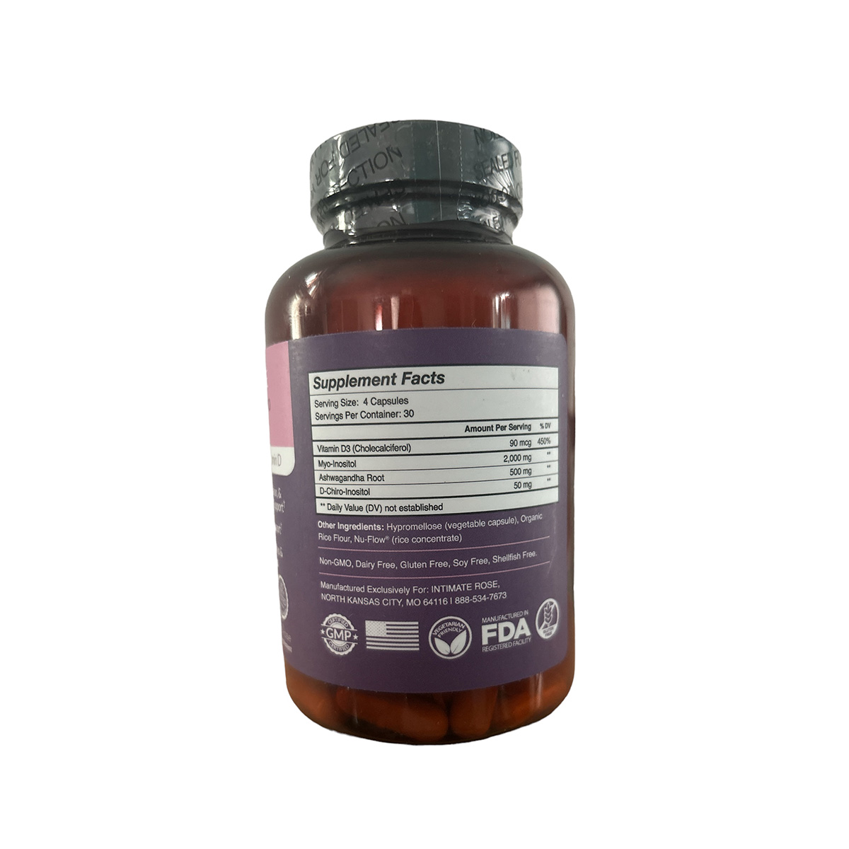 Myo and d-chiro inositol 120 cápsulas Intimate Rose