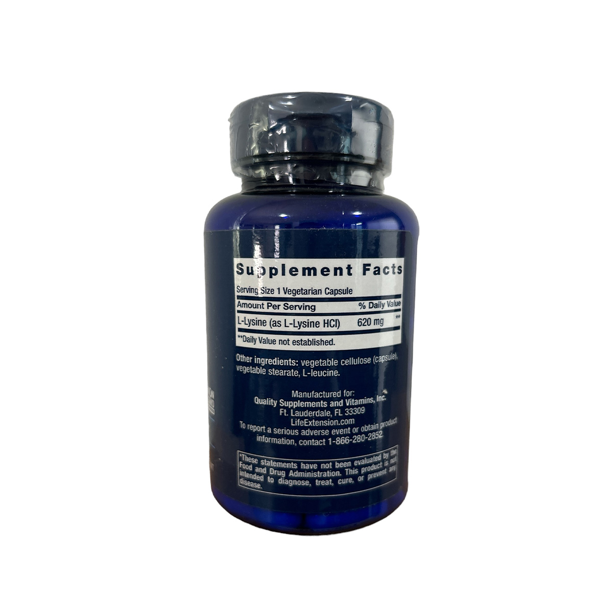 L-Lysine 620 mg 100 cápsulas Life Extension