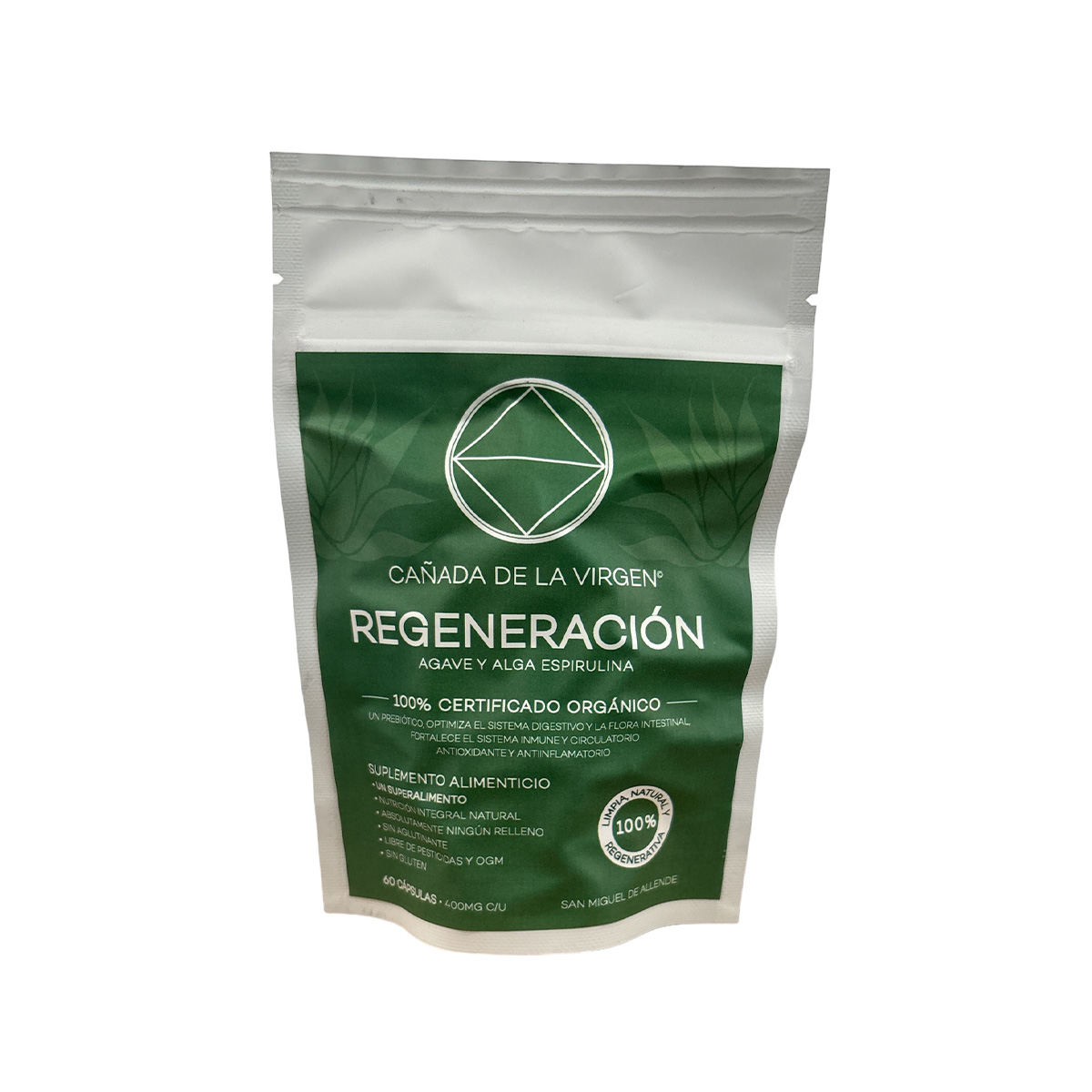 Regeneración cañada de la virgen frente Regeneración 60 cápsulas 400 mg Cañada de la Virgen