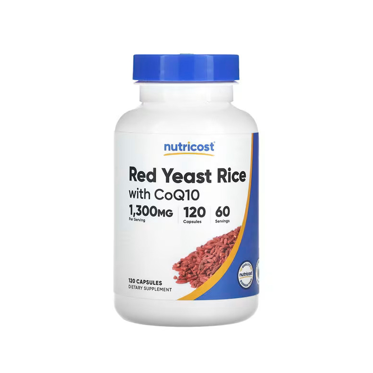 Red yeast rice con COQ10 1300mg 120 cápsulas Nutricost frente Red yeast rice con COQ10 1300mg 120 cápsulas Nutricost frente