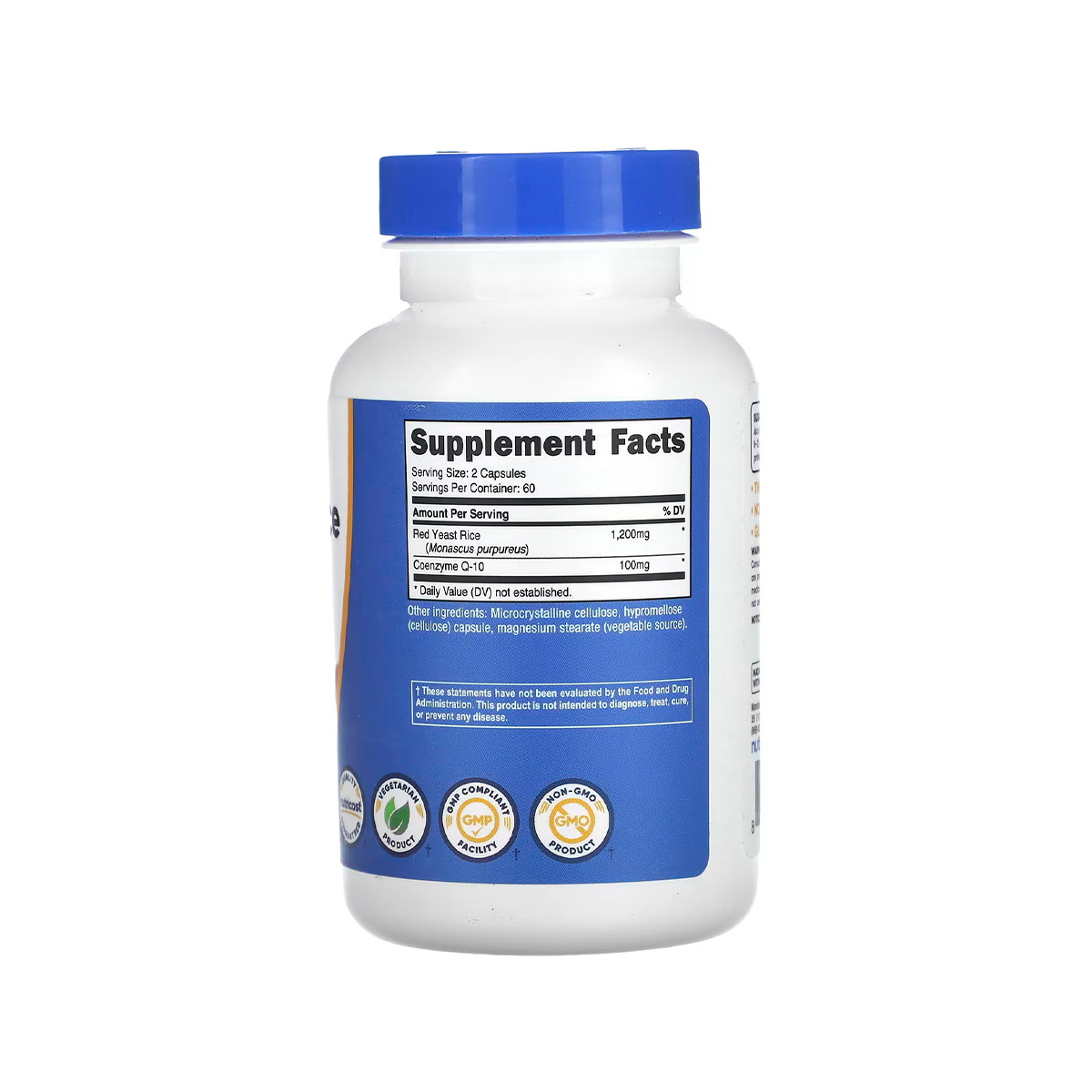 Red yeast rice con COQ10 1300mg 120 cápsulas Nutricost tabla